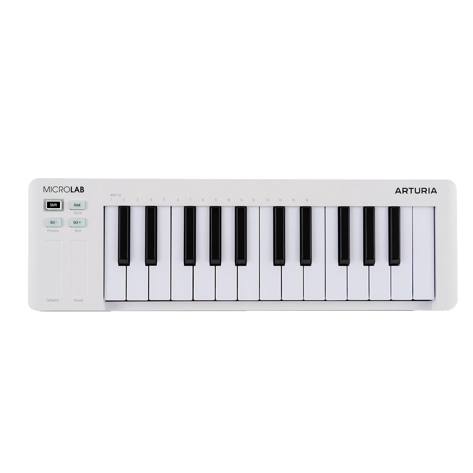Arturia MicroLab mk3 White Ultra-Compact MIDI Controller with Headphones Package