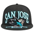 thumbnail image 2 of Men's New Era Black San Jose Sharks Oversized Vintage Arch 59Fifty Fitted Hat, 2 of 5