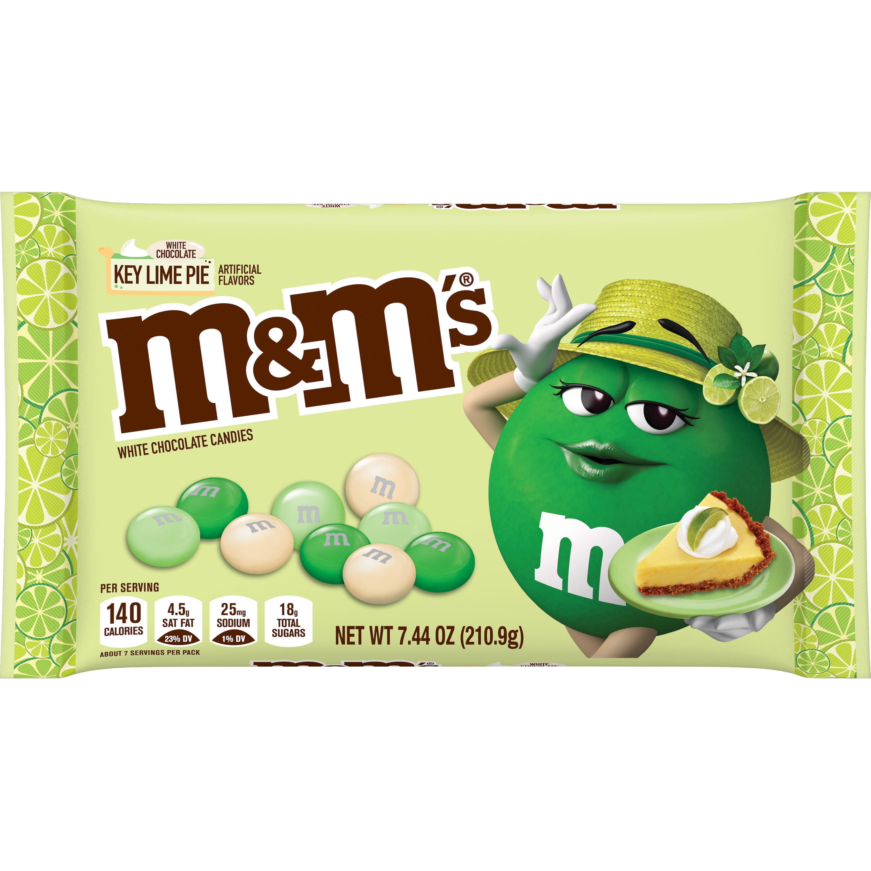 M&M's Key Lime Pie Easter White Chocolate Candy 7.44 oz Bag