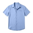 thumbnail image 3 of DeHolifer Men's Dress Shirts Summer Casual Button Down Shirts Business Shirts Solid Color Short Sleeve Tops Sky Blue XL, 3 of 5