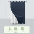 thumbnail image 2 of Inhousolu No Hook Waffle Weave Shower Curtain with Snap-In Fabric Liner, 230GSM Heavy Duty, Weighted Hem, Water Repellent & Washable, 72x72 inch, Navy Blue, 2 of 8