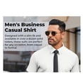 thumbnail image 3 of COOFANDY Mens Casual Button Down Shirt Short Sleeve Untucked Shirt Business Shirt for Men, 3 of 12