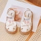 thumbnail image 5 of Puntoco Novedad De Verano Para Niñas, Zapatos De Princesa Con Diamantes De Imitación Y Punta Floral De Suela Suave, Sandalias De Playa Antideslizantes, Sandalias Para Niñas Beige 29, 5 of 5
