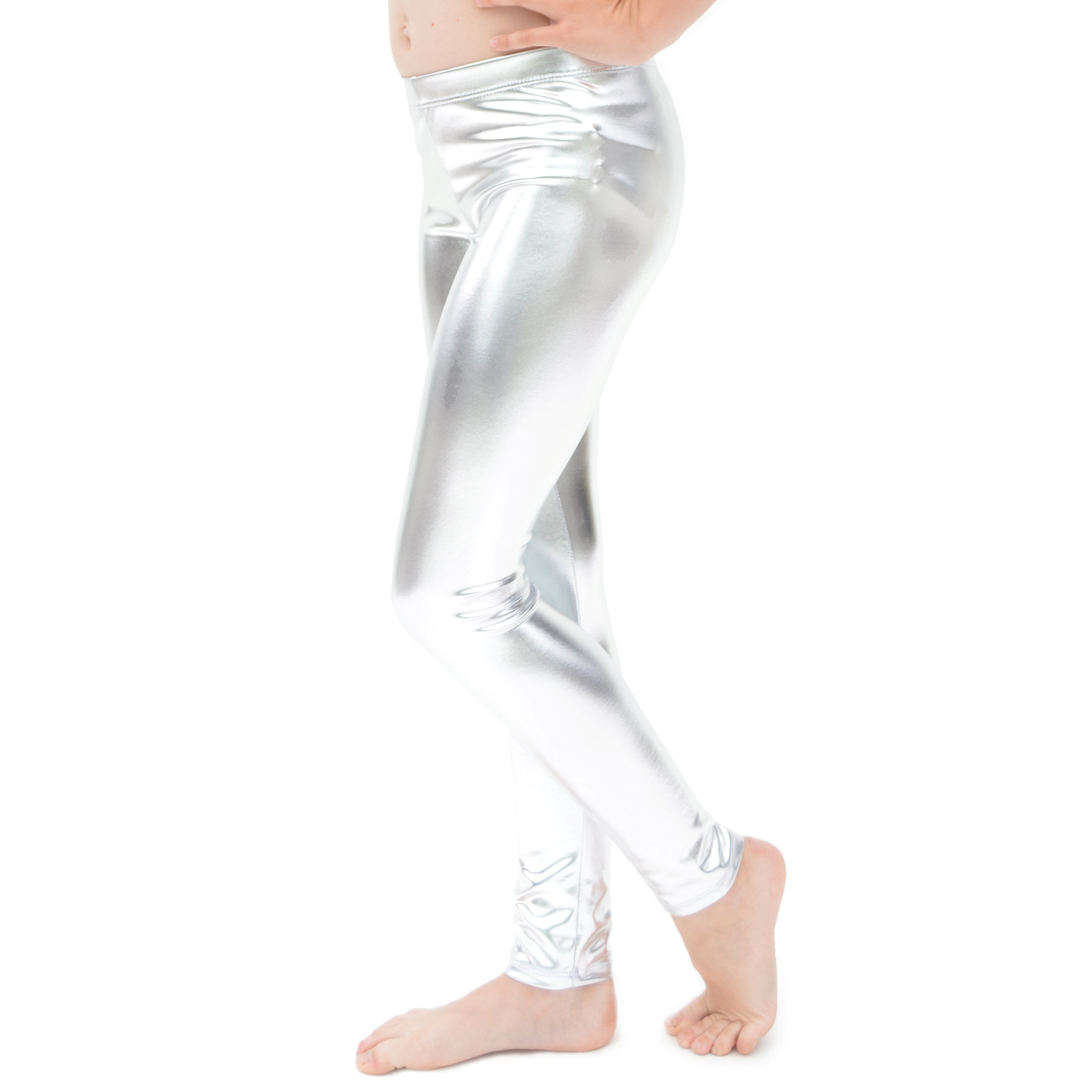 little girl metallic leggings