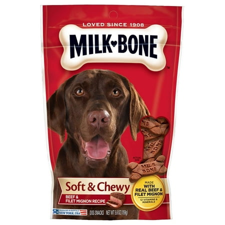 Milk-Bone Soft & Chewy Beef & Filet Mignon Recipe Dog Snacks, 5.6