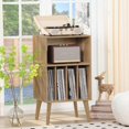 thumbnail image 4 of Record Player Stand with Album Storage - Mid-Century Modern Design, 4 of 7