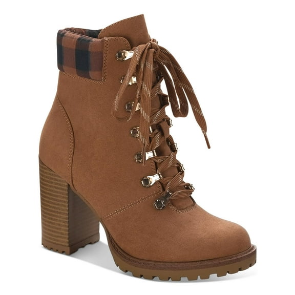 Sun   Stone Womens Octavia Faux Leather Ankle Combat & Lace-up Boots