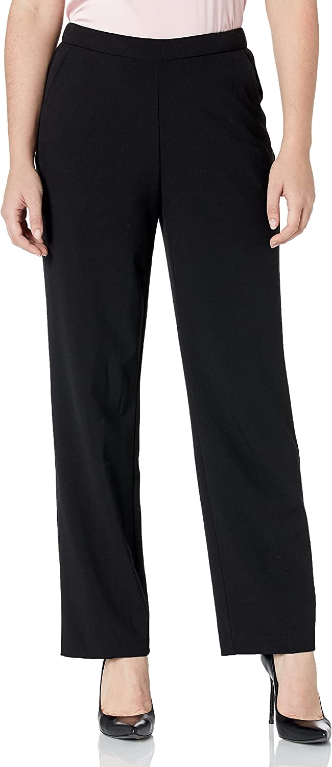 chinese dress ladies Briggs New York Womens Flat Front Pull On with Slimming Solution Pants,  Black, 8 US at Amazon Women's Clothing store main image 0