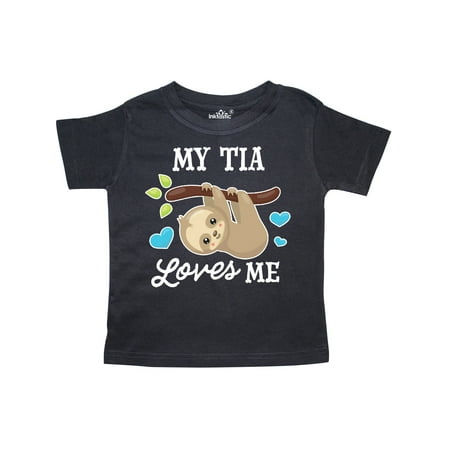 

Inktastic My Tia Loves Me with Sloth and Hearts Gift Toddler Boy or Toddler Girl T-Shirt