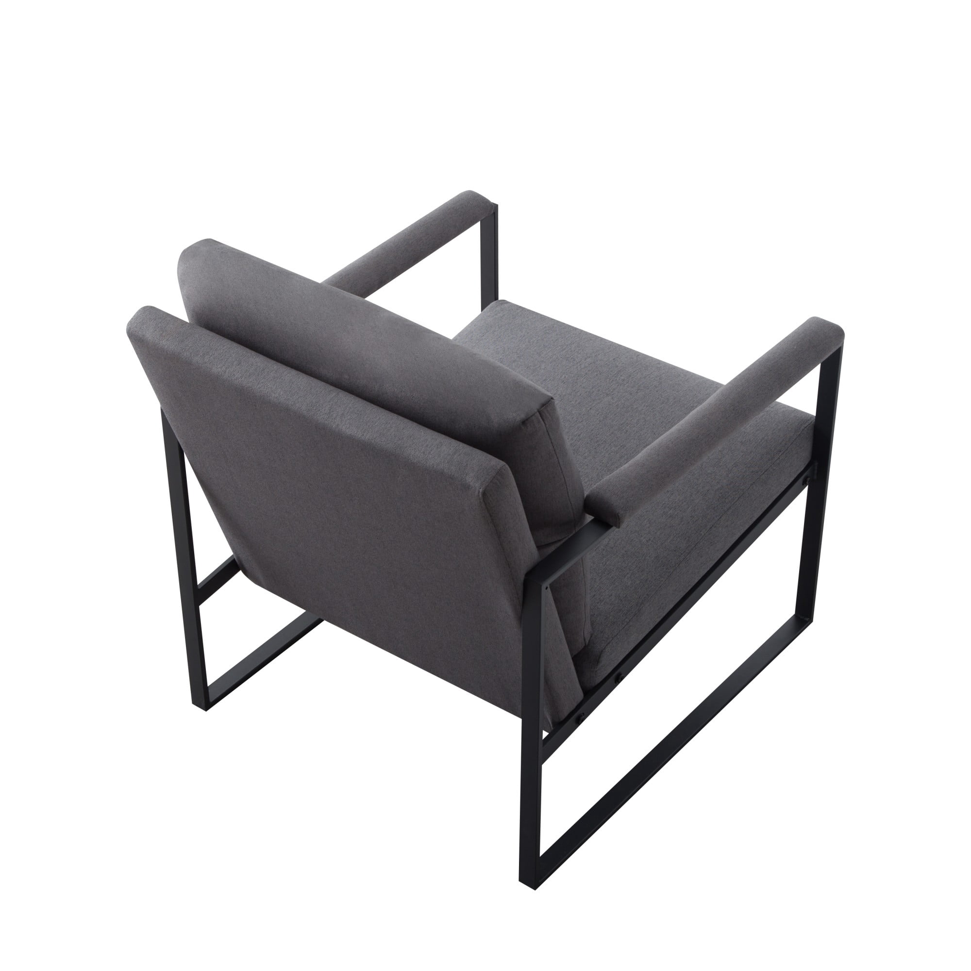 Gewnee 26.8”Metal Frame Accent Armchair,Single Sofa Chair with Scratch-Resistant Foot Pads & Detachable Washable Backrest,Suitable for Study Rooms and Bedrooms.(Dark Grey)