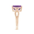 thumbnail image 3 of ANGARA Natural Twist Shank Emerald Cut 2.9 ct Amethyst Statement Ring in 14K Rose Gold for Women (Size-10x8mm) | February Birthstone, Anniversary, Jewelry Gift for Women | Natural Amethyst Ring, 3 of 8