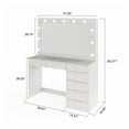 thumbnail image 6 of Boahaus GRWM Diana 1 Piece Modern Vanity Table Set with Built-in Lights and Charging Station, 7 Drawers, Greige, 6 of 15