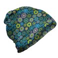 thumbnail image 1 of Floral Unisex Beanie, Flowers Ornate on Dark Teal, Hiking Outdoors, Dark Teal and Multicolor, by Ambesonne, 1 of 1