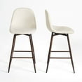 thumbnail image 5 of Homy Casa Swivel Counter Height Bar Stools Set of 2, 26 inch Modern Fabric Barstools, Countertop Kitchen Comfortable Bar Chairs with Back Metal Legs, Beige, 5 of 9
