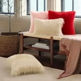 thumbnail image 3 of Pack of 2 Faux Fur Throw Pillow Covers Cushion Covers Luxury Soft Decorative Pillowcase Fuzzy Pillow Covers for Bed/Couch, Light Beige 26 x 26 Inches, 3 of 5