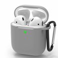 thumbnail image 1 of For Airpods Case Compatible With Airpods 1 & 2 Front-Led Visible Case Cover Skin With Carabiner Scratch-Resistant Case-Gray, 1 of 6