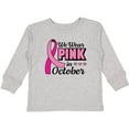 thumbnail image 3 of Inktastic Breast Cancer Awareness We Wear Pink in October Girls Long Sleeve Toddler T-Shirt, 3 of 5