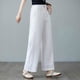 thumbnail image 3 of Pantalones de lino con cintura elástica para mujer, pantalones holgados informales de verano, 95 % algodón, bolsillos laterales, tallas M-XXL, para múltiples ocasiones, 3 of 8