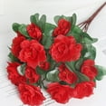 thumbnail image 2 of AYktou Artificial Flowers Azalea Fake Flowers, 13.4 Inch Bouquet with 21 Flower Heads Wedding Floral Arrangements Valentine'S Day Bouquet Vase Faux Flowers for Mother'S Day Christmas Decor, Red, 2 of 6