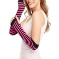 thumbnail image 4 of Clearance! Fdelink Fingerless Gloves Long Warmer Punk Gothic Gloves Arm Sleeve (Hot Pink), 4 of 6