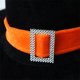 thumbnail image 3 of Sombrero de mago Bewildely Clásico negro con esquina de terciopelo dorado, 3 of 6
