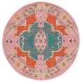 thumbnail image 2 of SAFAVIEH Bellagio Chandler Floral Wool Area Rug, Blue/Pink, 7' x 7' Round, 2 of 11