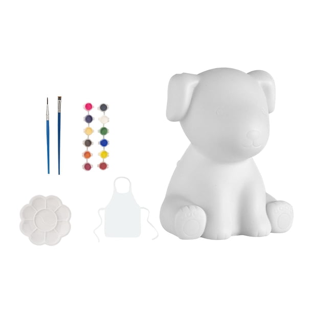 Kit de pintura de animales para manualidades sin pintar, estatuas, pintura DIY con pigmentos Perro