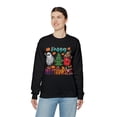 thumbnail image 2 of Happy Hallothanksmas Halloween Thanksgiving Christmas Funny Sweatshirt Women's Crewneck Black Large, 2 of 4