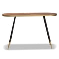 thumbnail image 3 of Baxton Studio Table Console en Bois de Noyer Fini et Bicolore Or et Métal, 3 of 7