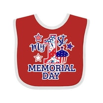 Inktastic My 1st Memorial Day with Cupcake and Stars Boys or Girls Baby Bib