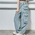 thumbnail image 5 of XXWXYD Clearence Carpenter Jeans Workwear Denim Pants Straight Leg Big Kids Korean Trend Loose Fit with Utility Pockets 2025 Collection, 5 of 7