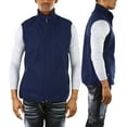 thumbnail image 4 of ToBeInStyle Men's Zip Up Sleeveless High Collar Polar Fleece Vest - Navy - Medium, 4 of 7