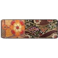 thumbnail image 5 of SKYSONIC 2X6 Feet Embroidered Floral Design Runner Rug with Rubber Backing, Vintage Non Slip Entryway Rug Runner Washable Soft Area Rug Carpet for Hallway Bedroom Kitchen Decor, 5 of 6