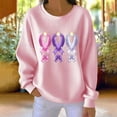 thumbnail image 7 of VKOYWKM Pink Breast Cancer Awareness T-Shirt Women Oversized Long Sleeve Textured Shirts Pink Ribbon Graphic Tee Cancer Survivor Crew Neck Pullover Sweatshirt Fall Tops, 7 of 7