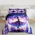 thumbnail image 2 of Homewish Cartoon Girls Bedding Comforter Set,Chic Princess Twin Comforter Sets,Dreamy Purple Bedding Set For Gitls,Breathable Home Decor Reversible,2pcs, 2 of 8