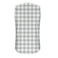 thumbnail image 5 of HOMBOM Cutout Tank Tops for Women Trendy Gray Pleated Casual Notch Neck Sleeveless Plaid Blouse, 5 of 6