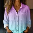 thumbnail image 2 of Breezora Women's Blouse Waffle Texture Button Down Long Sleeve Fall Shirt for Cozy Work and Camping Comfort M Size Pink, 2 of 7