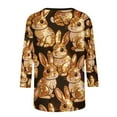 thumbnail image 6 of Royisotas Happy Easter Shirts for Women Funny Bunny T-Shirt Rabbit Graphic Tee Tops Easter Egg Holiday Shirt, 6 of 9