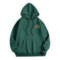 thumbnail image 6 of Valora Men Sweatshirt Men's Hooded Sweatshirt for Dailywear and Outdoor Activities | Pullover Casual Long Sleeve with Adjustable Drawstring and Print Detail Dark Green L, 6 of 7