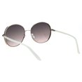thumbnail image 4 of Womens Elegant Rhinestone Jewel Bridge Large Metal Rim Butterfly Sunglasses Gold White Smoke, 4 of 4