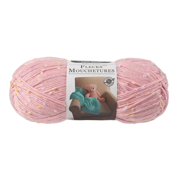 Flecks Yarn by Loops & Threads - Yarn for Knitting - Crochet - Weaving - and Arts & Crafts - Pink - Acrylic Blend - 6.53 oz