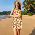 thumbnail image 3 of Vsdgher Robes d'Été Imprimé Pomme pour Femmes Robe de Plage Décontractée Col en U Sans Manches Robe d'Été Ample avec Poche, 3 of 7
