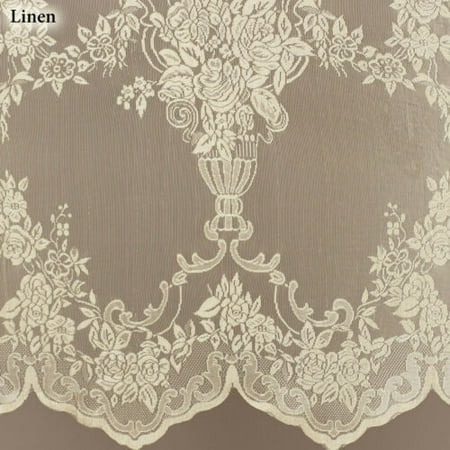 Carly Lace Curtain Panel With Attached Valance With Tassels 84