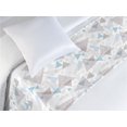 thumbnail image 3 of Geometric Bed Runner, Minimal Drawing of Striped Triangle Illustrations on Plain Backdrop, Decorative Accent Bedding Scarf for Hotels Homes & Guest Rooms, Twin, Brown Pale Blue White, by Ambesonne, 3 of 3