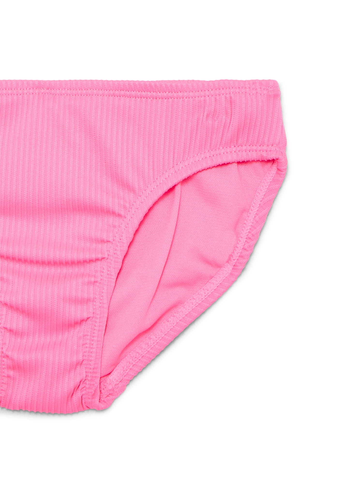 Wonder Nation Girls Ruffle Bikini Top and Scoop Bottoms Swim Set with UPF 50, 2-Piece, Sizes 4-18