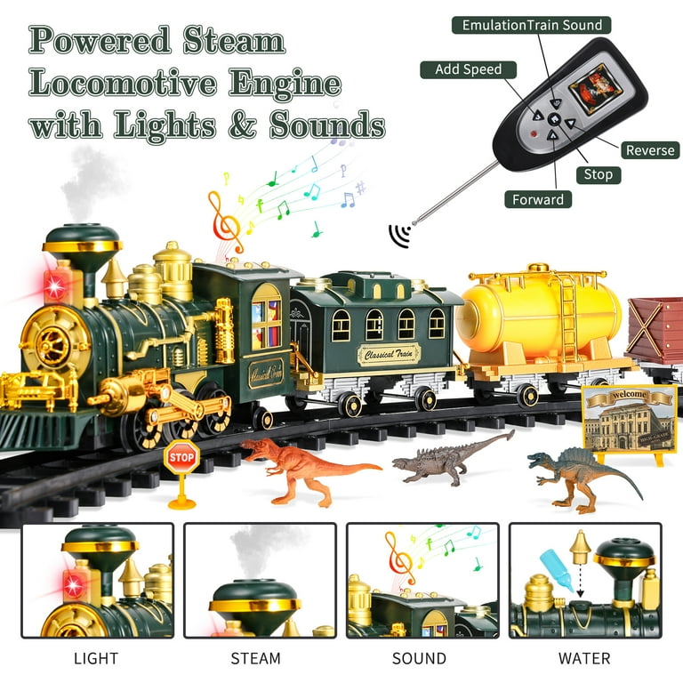 Free Shipping! AOKESI Dinosaur Train Set Remote Control