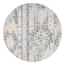 Unique Loom Basilica Collection Area Rug - Prado (8' Round Light Brown/Blue)
