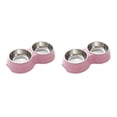 thumbnail image 2 of maskred Home Essential - Bols Doubles en Acier Inoxydable pour Animaux de Compagnie Facile à Nettoyer Mangeoire Rose 1 2PCS, 2 of 6
