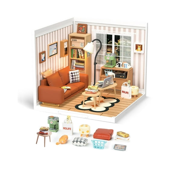 Set de construcción Rolife DIY DIY, casa de plástico en miniatura con LED