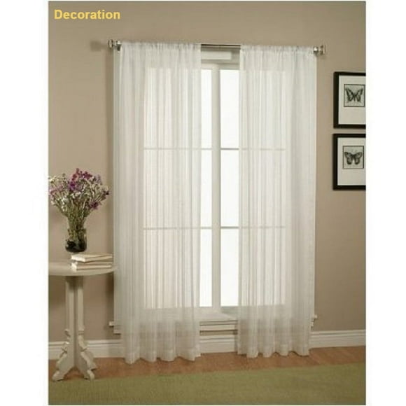 2Pcs Beautiful Sheer Window Curtains drape panels Home Curtain Window Sound Proofing Curtain compatible with Macrame Shower Curtain Bathtub Curtains Curtain for Living Room 2 Panels Travel Curtains
